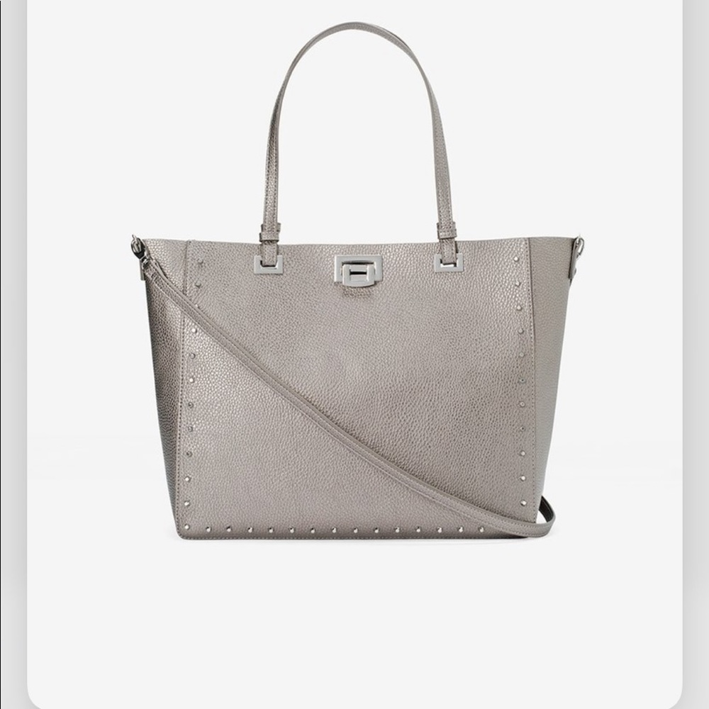 NWT WHBM GREEN STUDDED TOTE